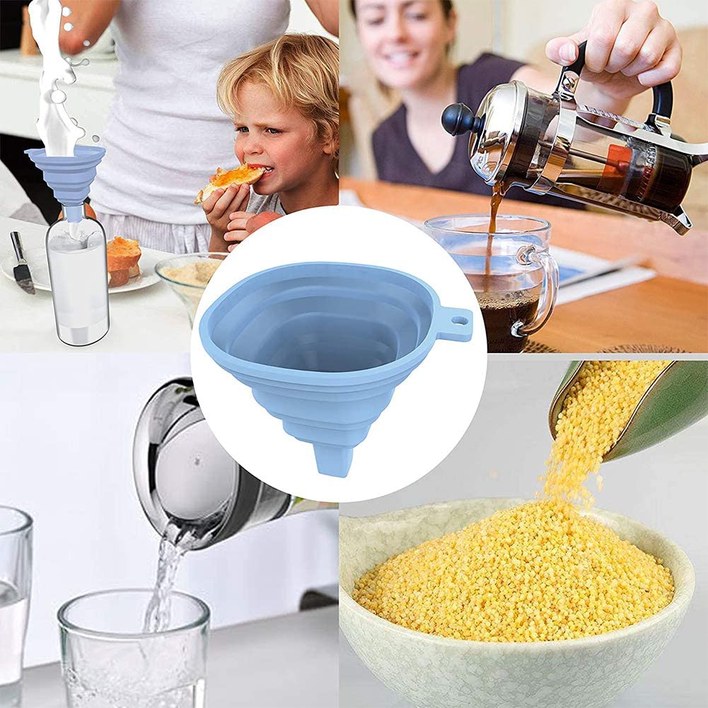 0828 Flexible Silicone Foldable Kitchen Funnel for Liquid/Powder Transfer Hopper Food (Small) - SkyShopy 0828 Flexible Silicone Foldable Kitchen Funnel for Liquid/Powder Transfer Hopper Food (Small) - SkyShopy